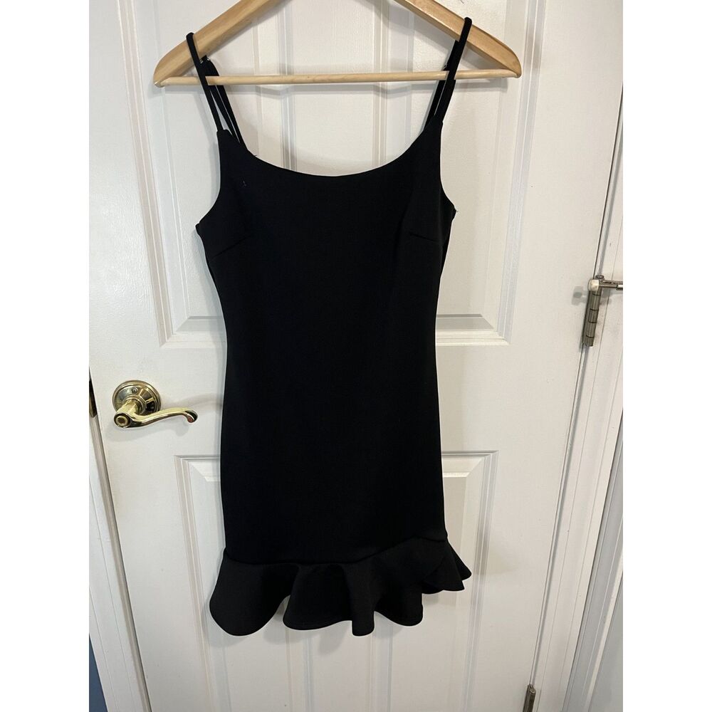 ReVamped Black Ruffle Hem Mini Dress Size Small